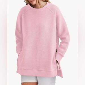 NWT Anrabess Women’s Zipper Pullover Tunic in Pink Size M